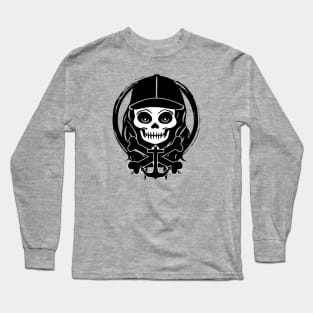 Deckhand Skull and Anchor Black Logo Long Sleeve T-Shirt